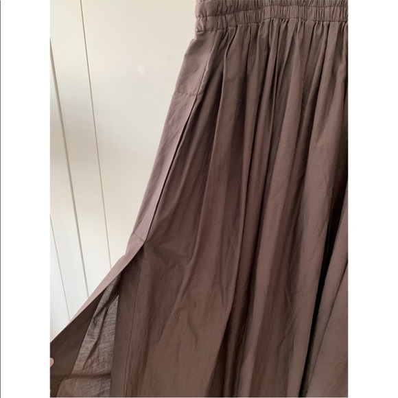 Matteau Gathered Brown Cotton Poplin Maxi Dress - Picture 6 of 15
